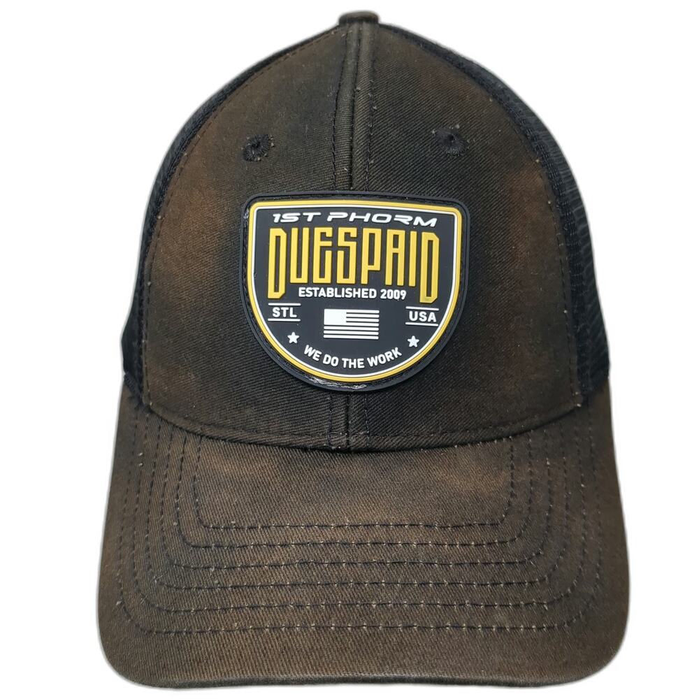 1st Phorm Trucker Hat Black One Size Dues Paid Rubber Patch Mesh Snapback